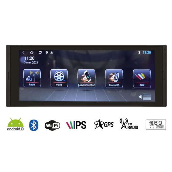 Radio Android 6.9 - IPS 1 DIN 1+16G - AND11669 - Gravity Car