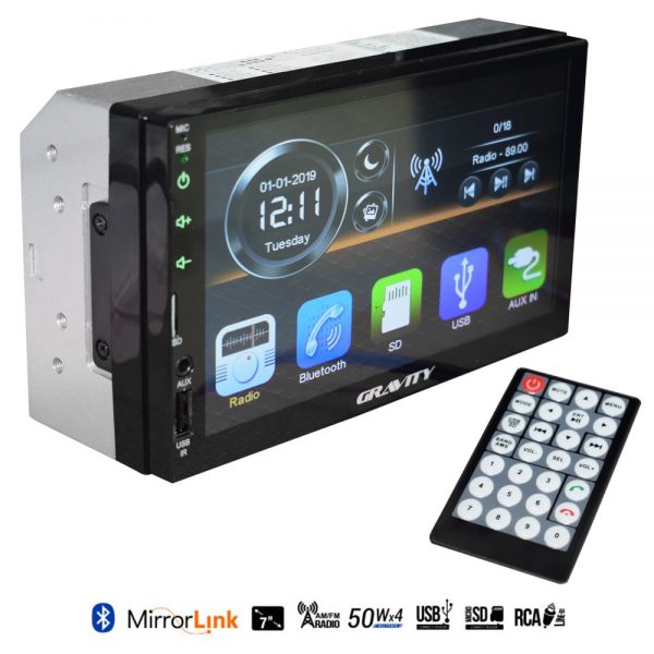 Pantalla 7 Tactil Mp5 2 Din Bluetooth/USB/control de App - MP572BT -  Gravity Car Audio, Amplificadores, Subwoofers, Speakers y Cables