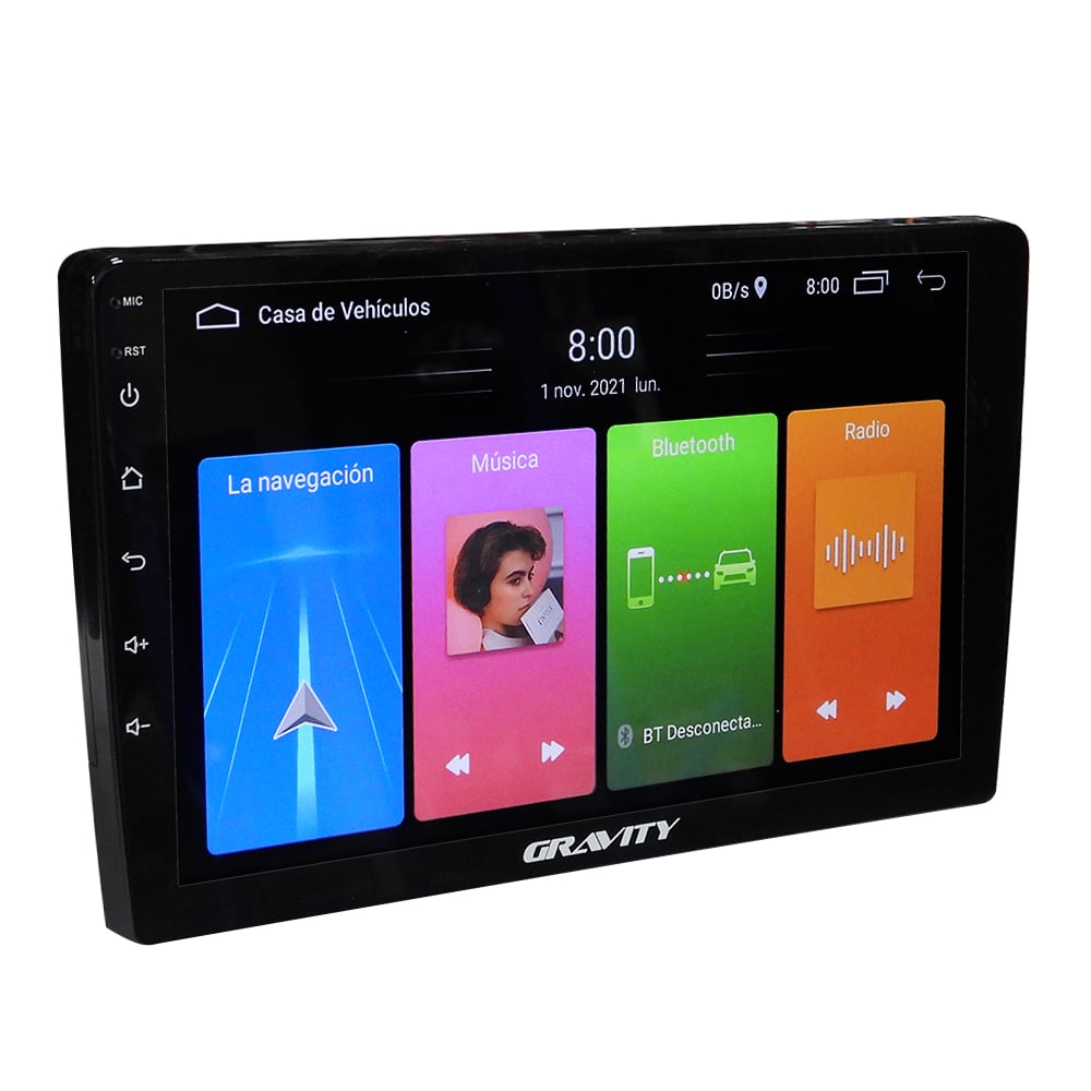 Estéreo de automóvil Android de un solo DIN con CarPlay y Android Auto,  pantalla táctil IPS capacitiva ajustable HD de 10.1 pulgadas, radio para